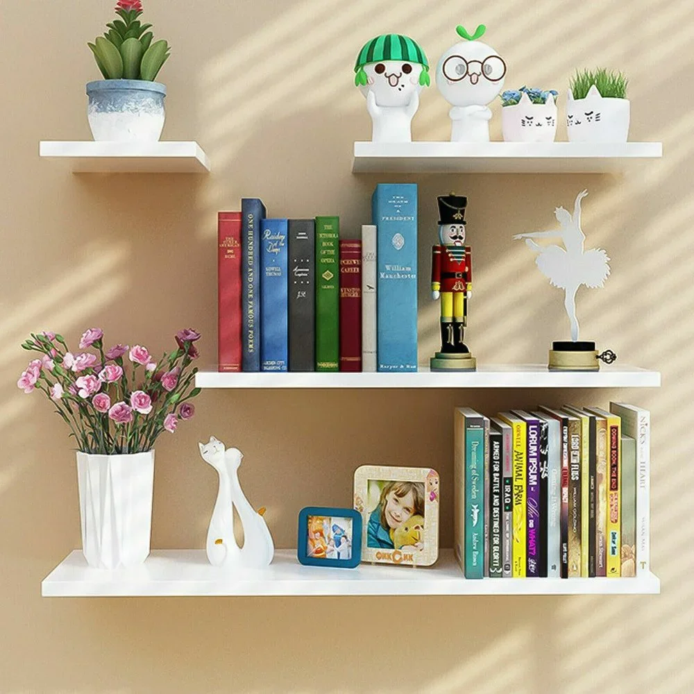 Set of four white floating shelfs (Brand New)‎